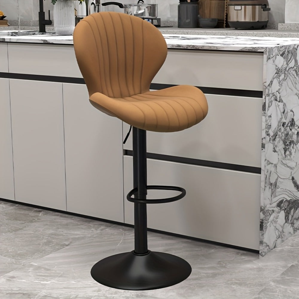 Faux Leather Bar Stool with 360° Swivel for Comfortable Everyday Seating detail image - detail view 9