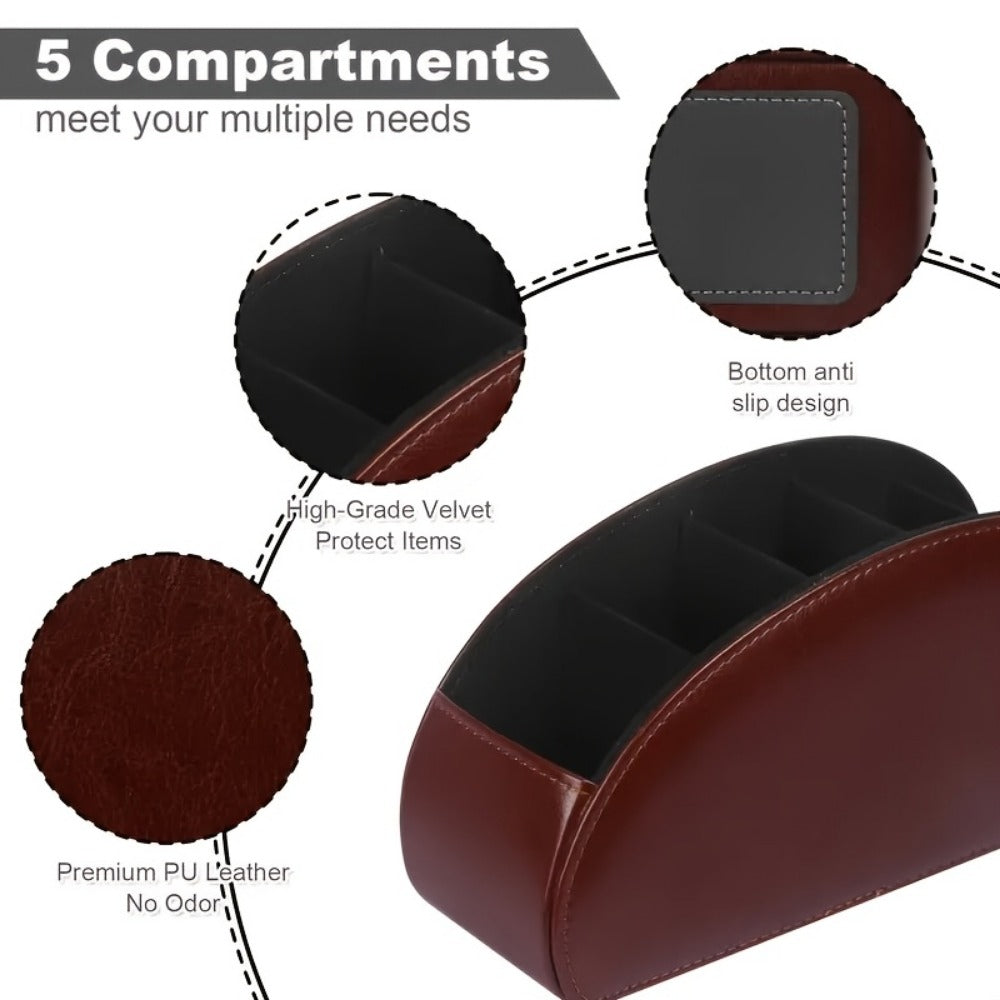 Faux Leather Desktop Organizer with Remote Control and Multiple Color Options detail image - detail view 9