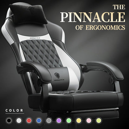 Faux Leather Gaming Chair with Lumbar Support and High Back for Home Office detail image - detail view 9
