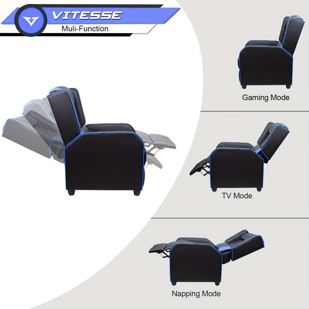 Faux Leather Gaming Recliner Chair for Comfortable Everyday Seating in Living Room detail image - detail view 11