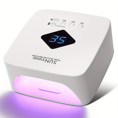 SUN S10 MAX Rechargeable LED Nail Lamp with 30 Dual-Light Beads, LCD Display and Three Timers