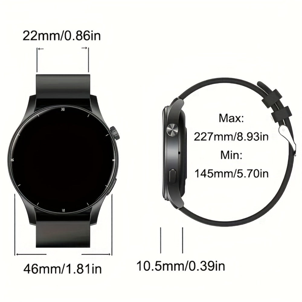 Smartwatch 1.52 Inch HD Touchscreen with Wireless Calling, Alloy Case and Camera Control in Two Colors