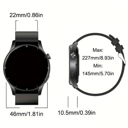 Smartwatch 1.52 Inch HD Touchscreen with Wireless Calling, Alloy Case and Camera Control in Two Colors