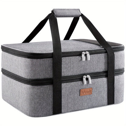 Insulated Casserole Carrier, 15.7-Inch Baking Dish Bag in Single or Double-Deck Configurations