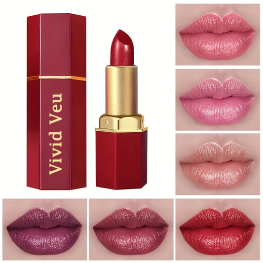 Glossy Creamy Lipstick Set 6 Pcs Berry & Nude Shades – Moisturizing Hydrating Formula Effortless Glide Long Lasting Shiny Lip Color for All Skin Tones, Essential Beauty Gift for Women