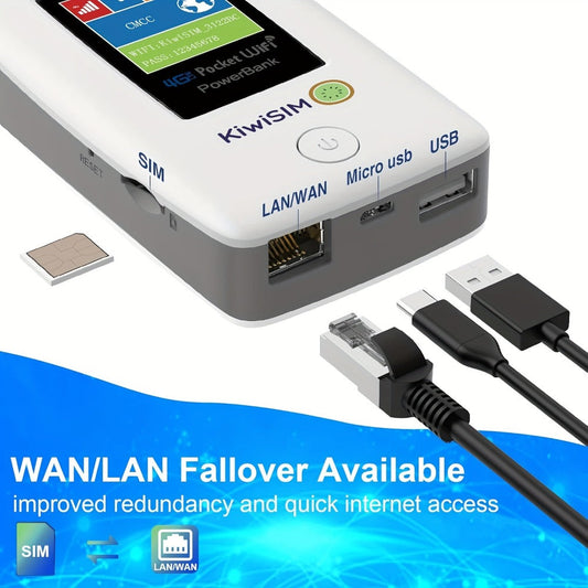 4G LTE Pocket WiFi Hotspot with 5GB Data SIM Card Included – International Travel Router, No Contract, Connect Up to 10 Devices, Works in US & Europe, Plug-and-Play Mobile Broadband