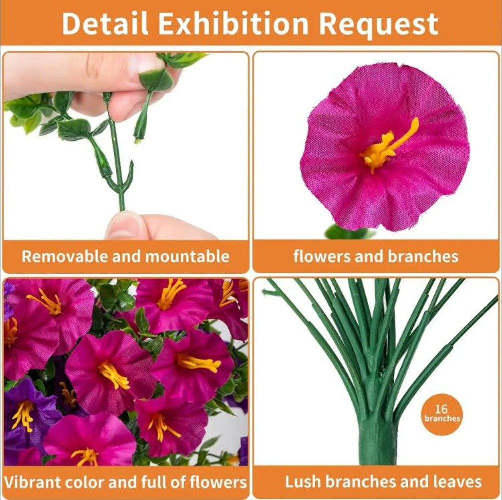 Three-Piece Artificial Rose Vine Garland with 216 Listed Flowers in Twelve Exact Color Combinations