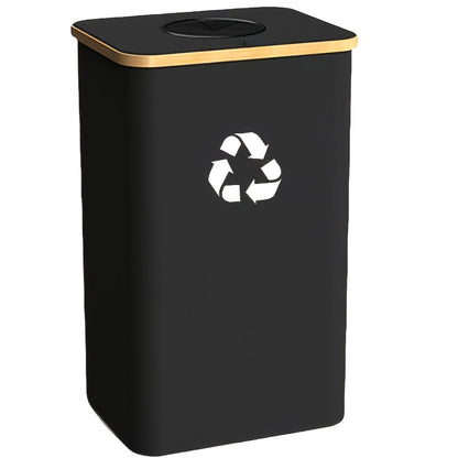 Collapsible 100L Recycling Bin with Lid and Removable Inner Bag in Black or Dark Gray for Home Sorting