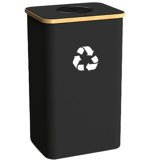 Recycling Bin 26 Gallon 100L with Lid & Removable Inner Bag, Large Collapsible Trash Can for Bottles Cans Glass & Plastic Waste, Open-Top Foldable Recycle Bin for Kitchen Garage & Outdoor Use