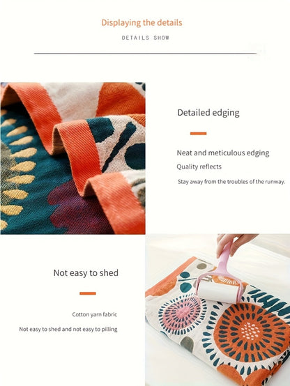80 × 160 cm Printed Bath Towel with Six Patchwork, Dragonfly, Sunflower and Floral Patterns
