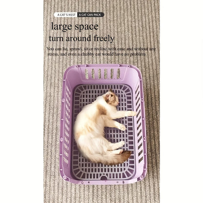 Hard-Shell Pet Carrier Crate with Front Grid Door, Side Ventilation and Standard or XL Sizes in Three Colors