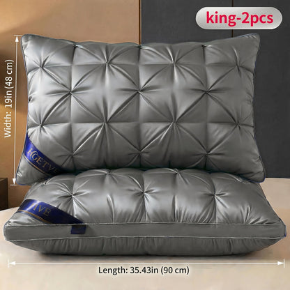 Two-Piece Bed Pillow Set in Six Colors and Queen or King Checkout Sizes for Bedroom Use for Home and Everyday Use