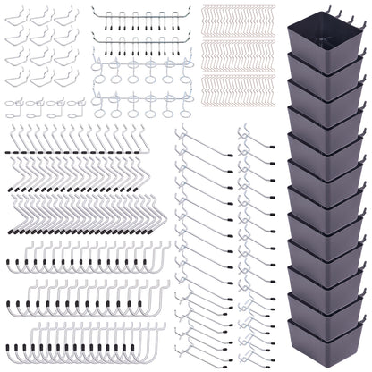 Pegboard Hook Organizer Kit, 278-Piece Bin and Hook Assortment for 1/8- and 1/4-Inch Tool Boards