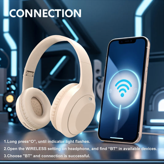 GENAI Over-Ear Wireless Headphones Bluetooth 5.3, Futuristic HiFi Sound Design, Built-In Microphone, Universal Fit for Teens & Adults, Ideal for Gaming Travel Business Study, Foldable Wireless Headset