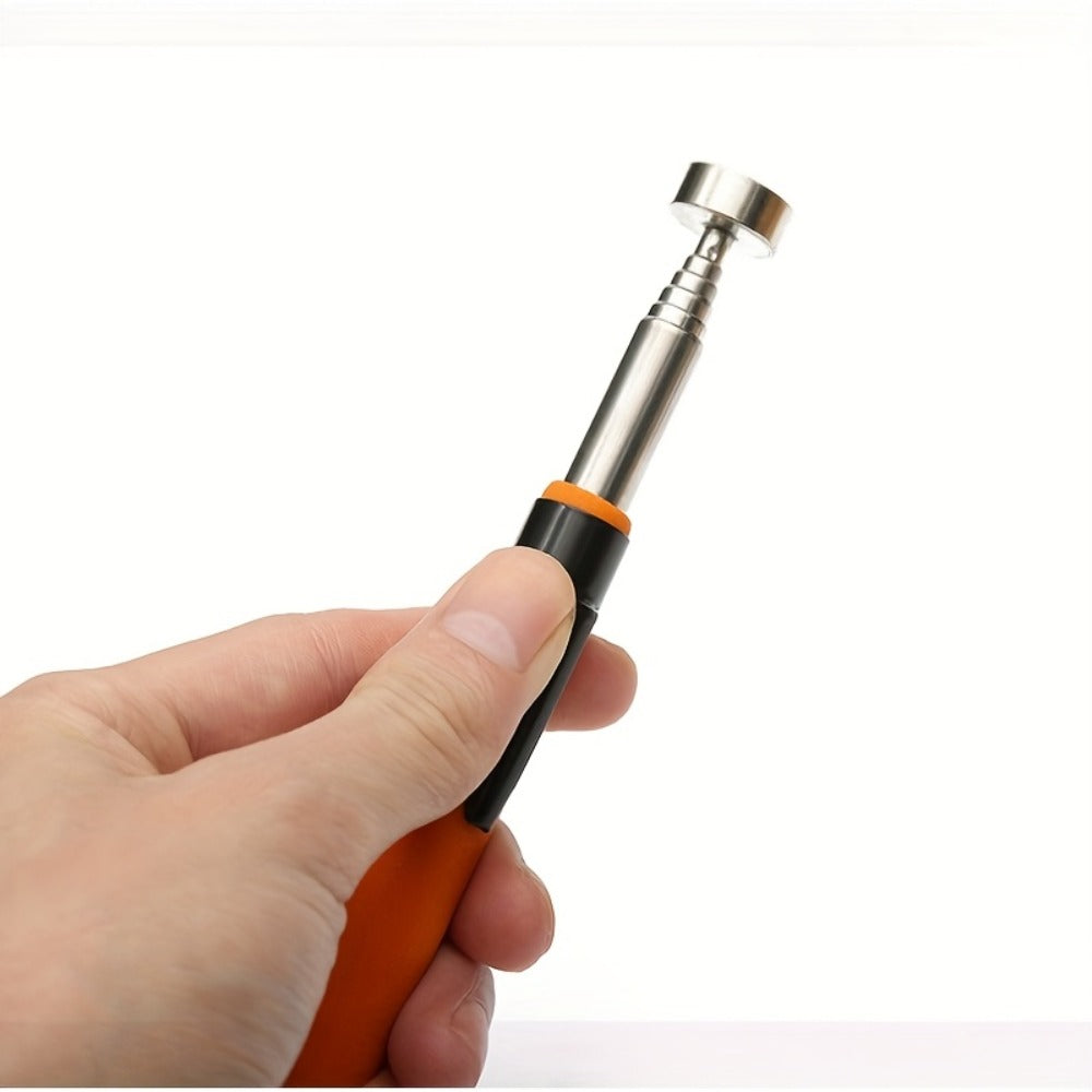 8 lb-Marked Telescoping Magnetic Pickup Tool, Extending 18 to 72cm with Stainless Steel Rod and Orange Handle