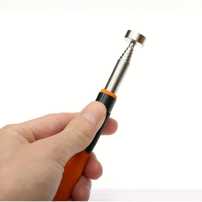 8 lb-Marked Telescoping Magnetic Pickup Tool, Extending 18 to 72cm with Stainless Steel Rod and Orange Handle