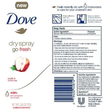 Dove Advanced Care Deodorant Spray Assortment, 150 ml Cans with Three-, Six- or Twelve-Count Options