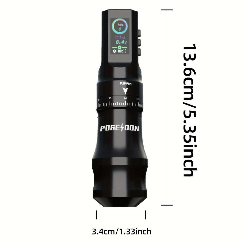 Rotary Tattoo Machine Kit Complete Set TU33 LCD Color Screen 20 Cartridge Needles 11 Inks USB-C Rechargeable Wireless Tattoo Pen for Beginners Apprentices & Artists