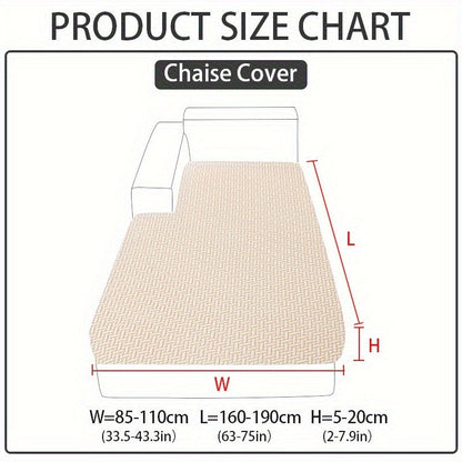 Jacquard Stretch Sofa Cover Non-Slip | Elastic Wear-Resistant Couch Slipcover, Polyester Jacquard Fabric, 1 to 4 Seat Sectional L-Shape, Armrest Backrest, Machine Washable