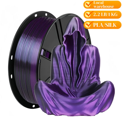 High Gloss PLA Filament 1.75mm 1kg Low Warping – Black White Dual Tri Rainbow Multicolor 3D Printer Filament ±0.02mm | Shiny PLA Spool for Creality Ender 3 5 Neo Bambu Lab Prusa FDM Printers