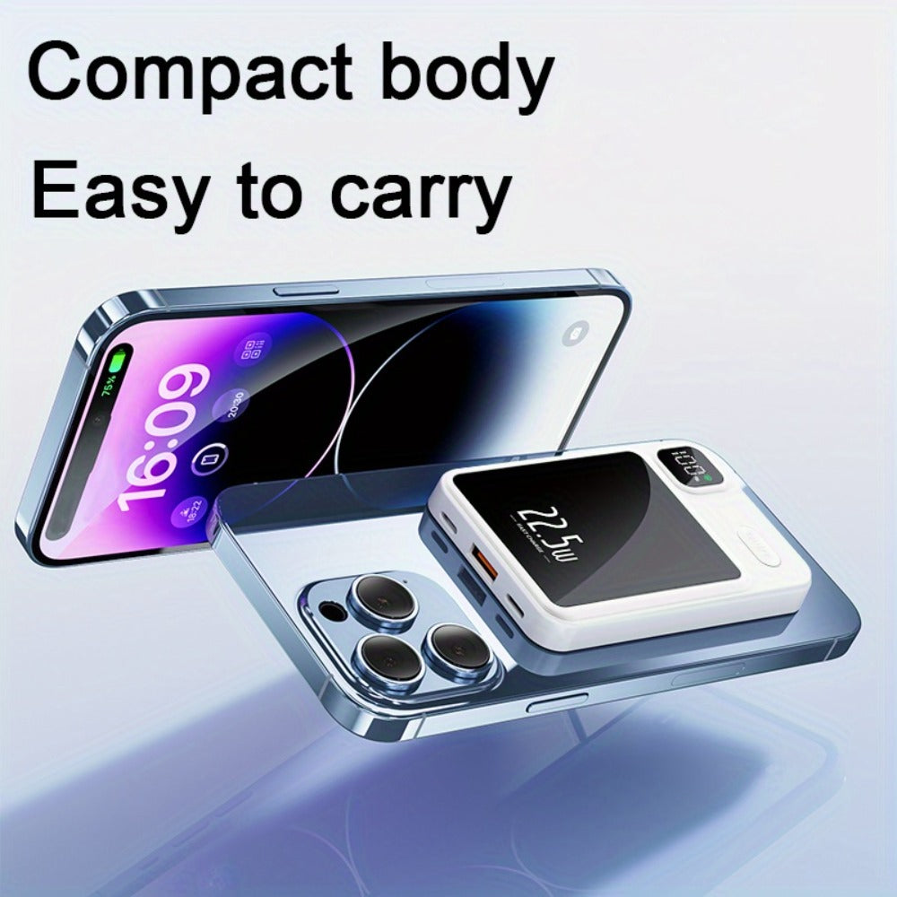 Magnetic Wireless Power Bank 38880mAh 22.5W Fast Charging with Digital Display for iPhone 17 16 15 14 13 12 Pro Max Plus Android – Portable MagSafe-Compatible Outdoor Battery Pack TSA Approved