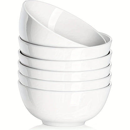 Ceramic Bowls Set 22oz White Porcelain - Dishwasher & Microwave Safe Soup Bowls for Kitchen, Cereal, Ramen, Oatmeal, Salad & Rice - Polished Finish Round Bowls Available in 4 or 6 Piece Sets