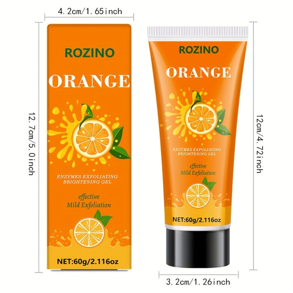 60 g Orange Enzyme Cleansing Gel with Aloe Vera, Hyaluronic Acid and Vitamin C for Face and Body