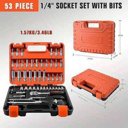 Home and Automotive Repair Tool Kit with Storage Case in 55-, 82-, 94- or 121-Piece Configurations