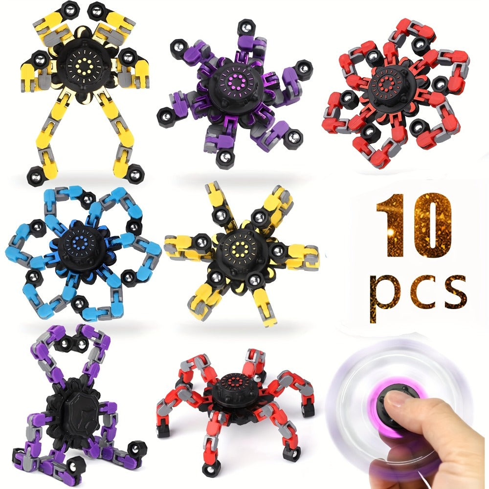 Robot Fidget Spinner Set with 10- or 15-Piece Standard and Luminous Checkout Configurations