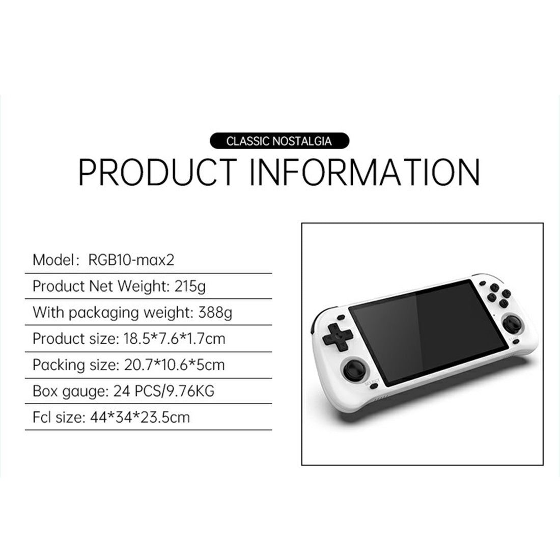 Handheld Game Console Powkiddy RGB10MAX2 with 5-inch IPS, 128GB or 64GB Options, ArkOS for Portable Retro Gaming and Travel Play