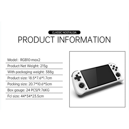 Handheld Game Console Powkiddy RGB10MAX2 with 5-inch IPS, 128GB or 64GB Options, ArkOS for Portable Retro Gaming and Travel Play
