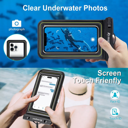 Buoyant Phone Dry Bag 2 Pack for iPhone 16 15 14 13 12 11 Pro Max Samsung Galaxy for Camping, Travel and Outdoor Use
