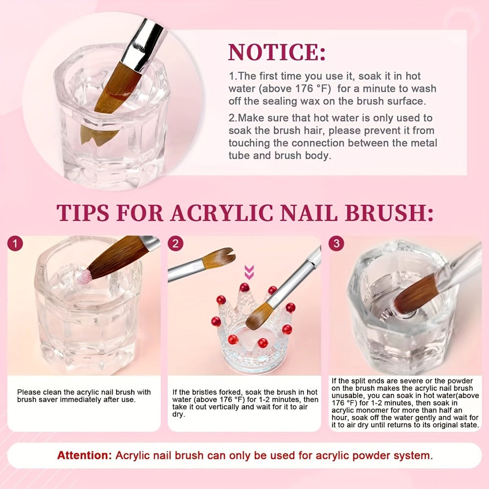 Four-Piece Acrylic Nail Art Brush Set with Gradient Handles and Sizes 10, 12, 14 and 16 for Detail Work