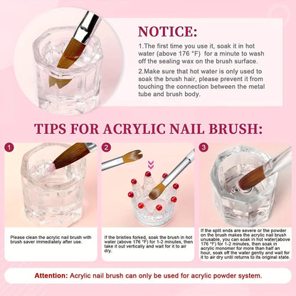 Four-Piece Acrylic Nail Art Brush Set with Gradient Handles and Sizes 10, 12, 14 and 16 for Detail Work