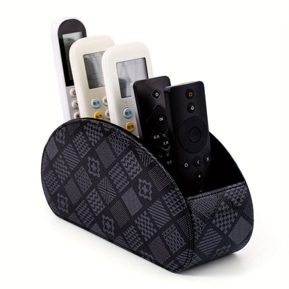 Five-Compartment PU Leather Remote Control and Desk Organizer Caddy with Nine Color and Print Options