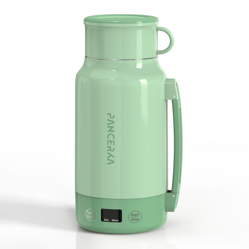 Electric Kettle by PANCERKA, 1L 400W Stainless Steel Interior with Seven Temperature Modes in Green or White