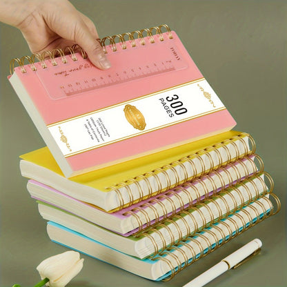 A5 Hardcover Spiral Notebook with 300 Lined Pages, 100 GSM Paper and Six Color Cover Options