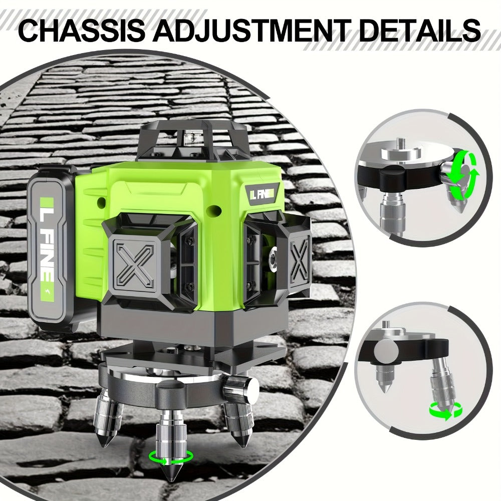 16-Line-Labeled Laser Level Packages in Five Red or Green Housing and Tripod Configurations
