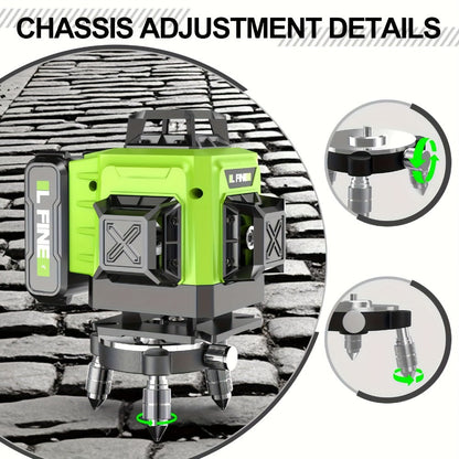 16-Line-Labeled Laser Level Packages in Five Red or Green Housing and Tripod Configurations