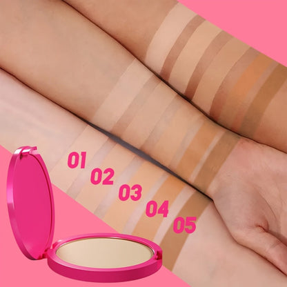 Waterproof Powder Foundation Matte Full Coverage Non-Cakey Formula 0.31oz Compact - Shine, for Makeup, Travel and Everyday Vanity Use