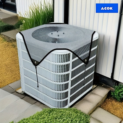 Outdoor Air Conditioner Top Cover, 26 x 26 Inch Mesh Panel with Four Elastic Hook Cords Pictured