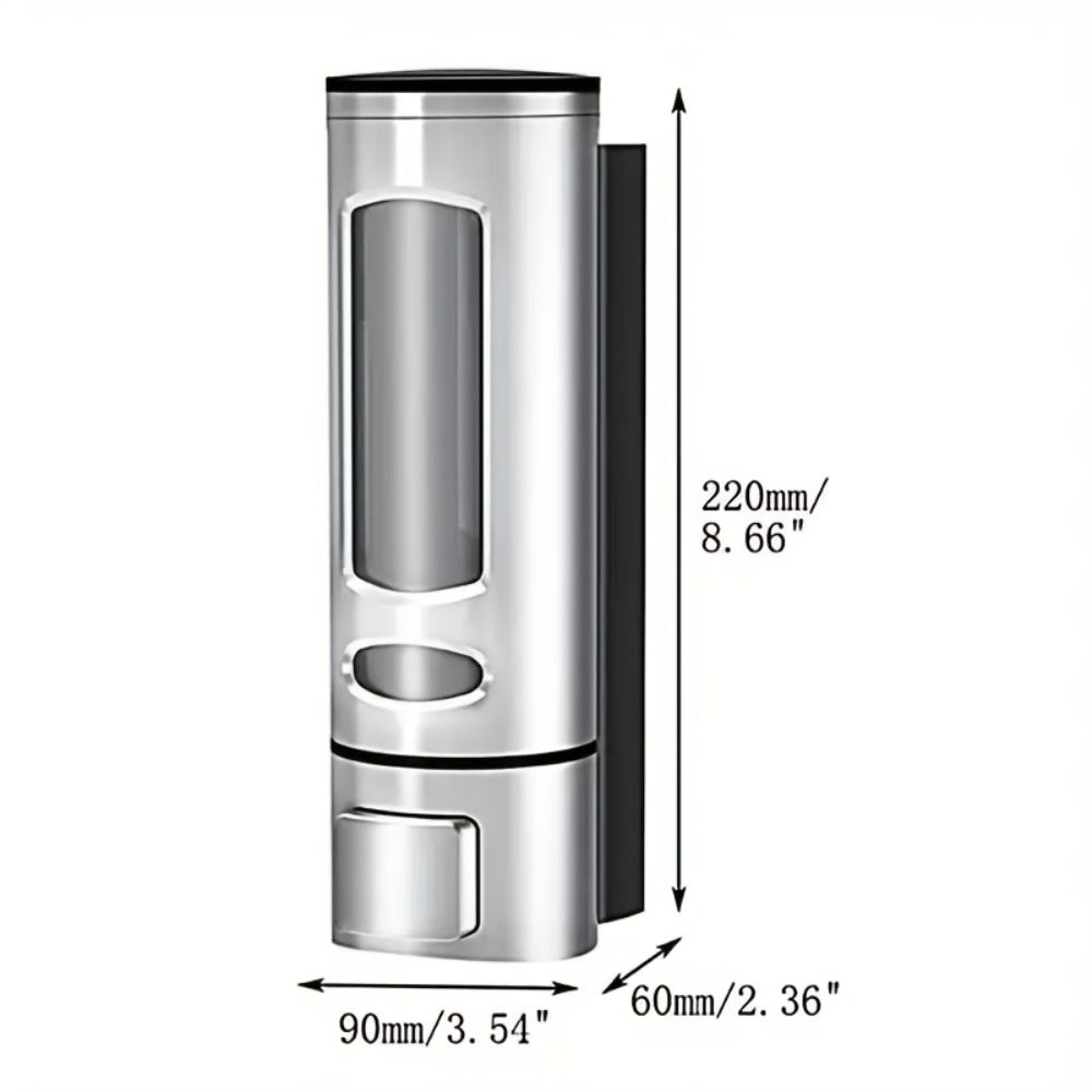 Wall-Mounted Soap Dispenser with 53 oz 1500 ml Source Capacity and Black, White or Golden Finish
