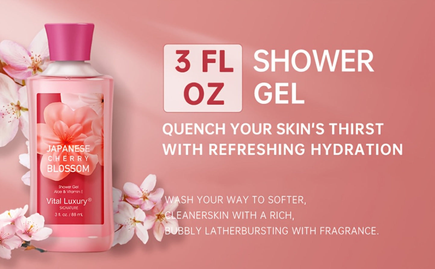 Bath and Body Gift Set in Cherry Blossom, Lavender Vanilla, Vanilla Coconut or Lotion and Mist Options