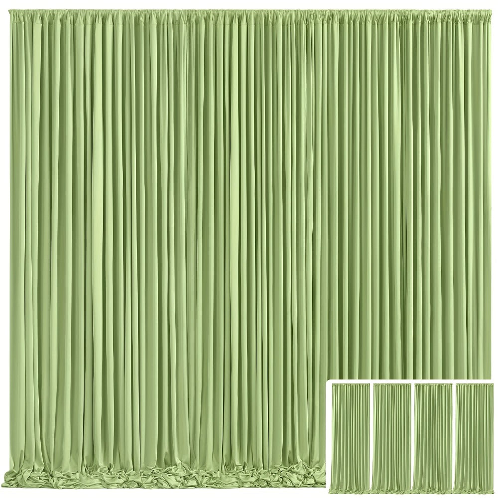 Backdrop Curtains 4 Pack 59x118 Inch – Wrinkle-Resistant Non-Transparent Party Decoration Fabric with Pole Pocket, Machine Washable & Reusable for Wedding, Birthday, Christening, Graduation & Holiday Events