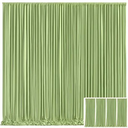 Backdrop Curtains 4 Pack 59x118 Inch – Wrinkle-Resistant Non-Transparent Party Decoration Fabric with Pole Pocket, Machine Washable & Reusable for Wedding, Birthday, Christening, Graduation & Holiday Events