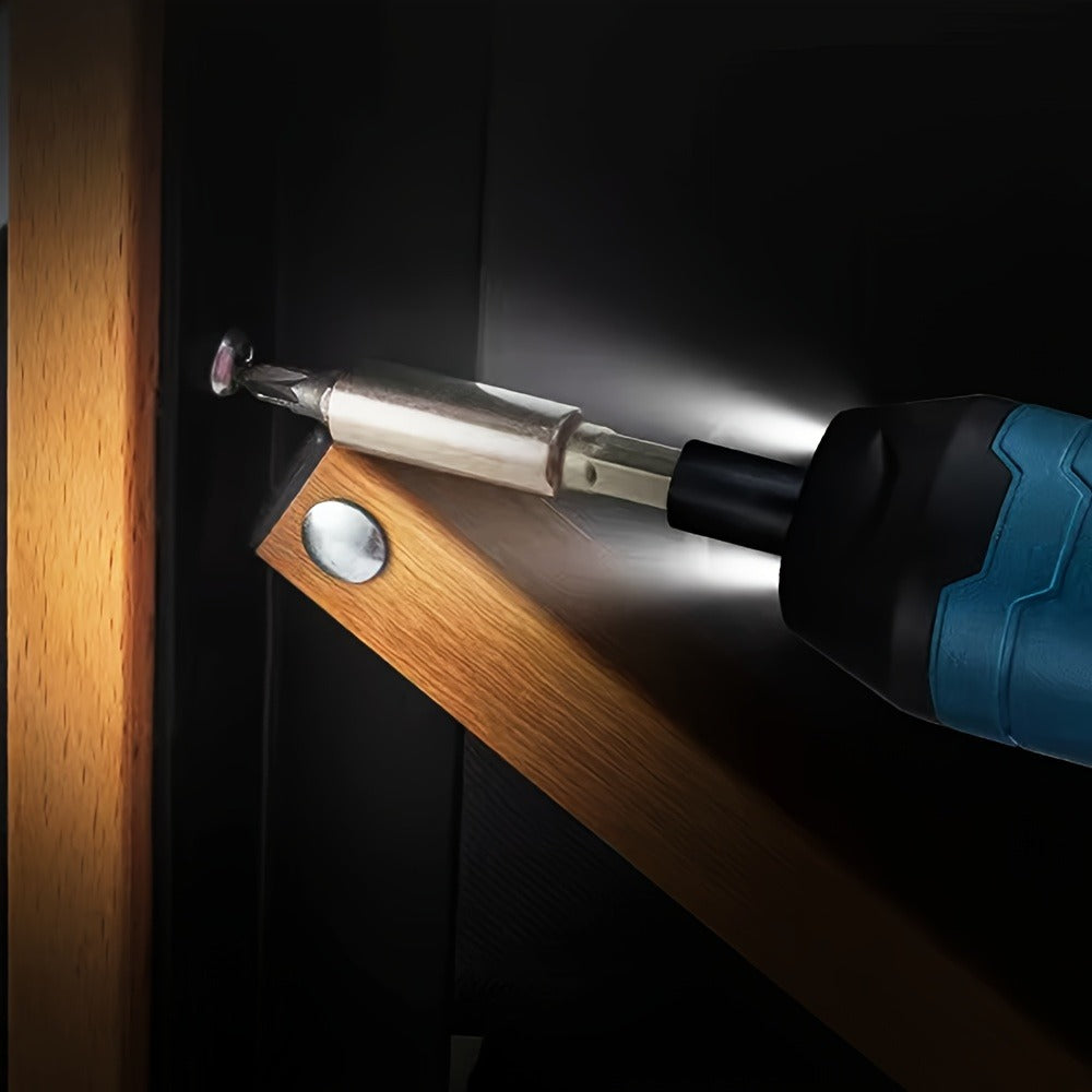 Cordless Electric Screwdriver Set, Rechargeable Power Screwdriver with LED Light, DC Charging, Bit Accessories Included