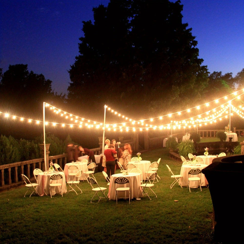 Solar Bulb String Lights in Warm White with ST38-Style Bulbs and 50- or 100-Foot Length Options