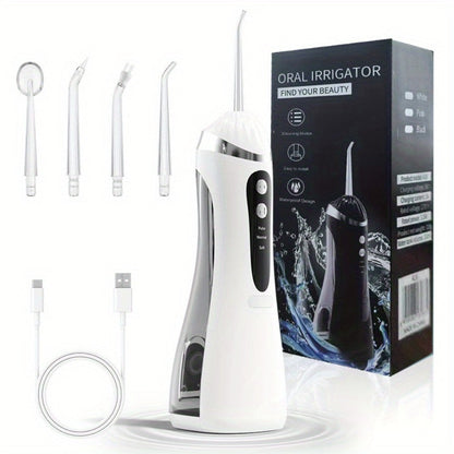 Water Flosser Portable Three-Mode Design with USB Charging, Brush Head Attachment and Three Color Options