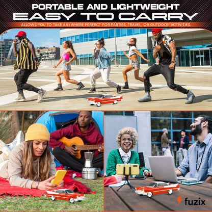 Portable Bluetooth Speaker Fuzix WS-1965 Retro Car with LED Lights, Mic, FM, AUX, USB and TF
