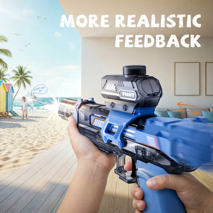Two-Piece Electric Light-and-Sound Water Blaster Sets in 727 or 737 Models and Blue or Black Colors